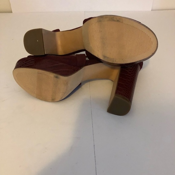 Limelight Women's Lyanna - Platform Peep Toe Block Dress Heel Shoe 10 Wine - Picture 7 of 11